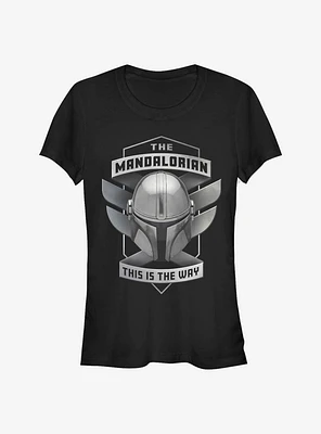 Star Wars The Mandalorian Mando Helmet Way Emblem Girls T-Shirt