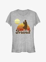 Star Wars The Mandalorian Mando Retro Sunset Girls T-Shirt