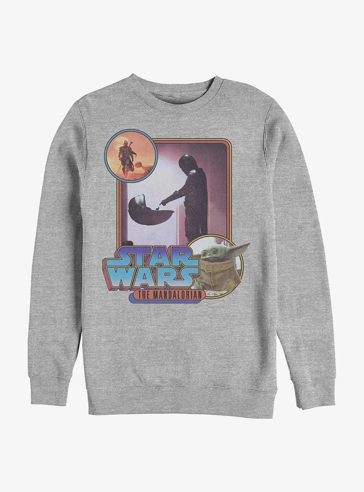 Star Wars The Mandalorian Retro Mando Scenes Crew Sweatshirt