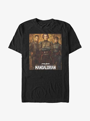 Star Wars The Mandalorian Blue Poster T-Shirt