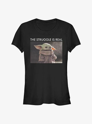 Star Wars The Mandalorian Child Struggle Meme Girls T-Shirt