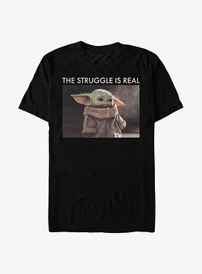 Star Wars The Mandalorian Child Struggle Meme T-Shirt