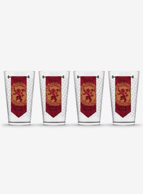 Game Of Thrones Lannister Banner Pint Glass 4 Pack