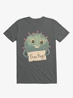 Free Virus Hugs Charcoal Grey T-Shirt