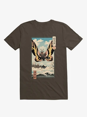 Ancient Moth Ukiyo-E Brown T-Shirt