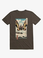 Ancient Moth Ukiyo-E Brown T-Shirt
