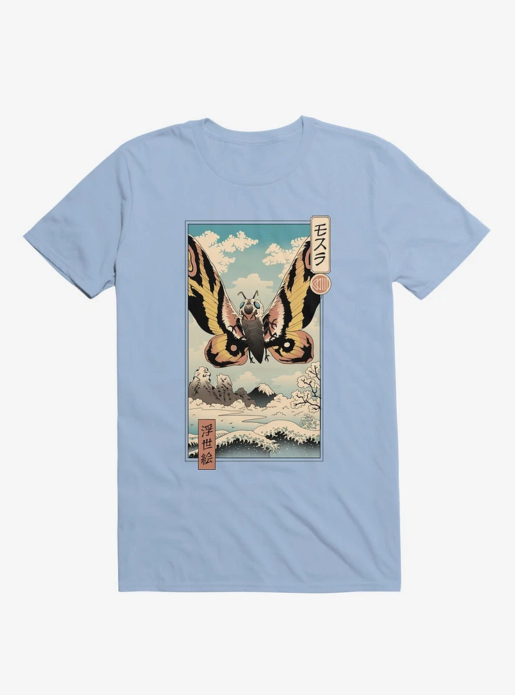 Ancient Moth Ukiyo-E Light Blue T-Shirt