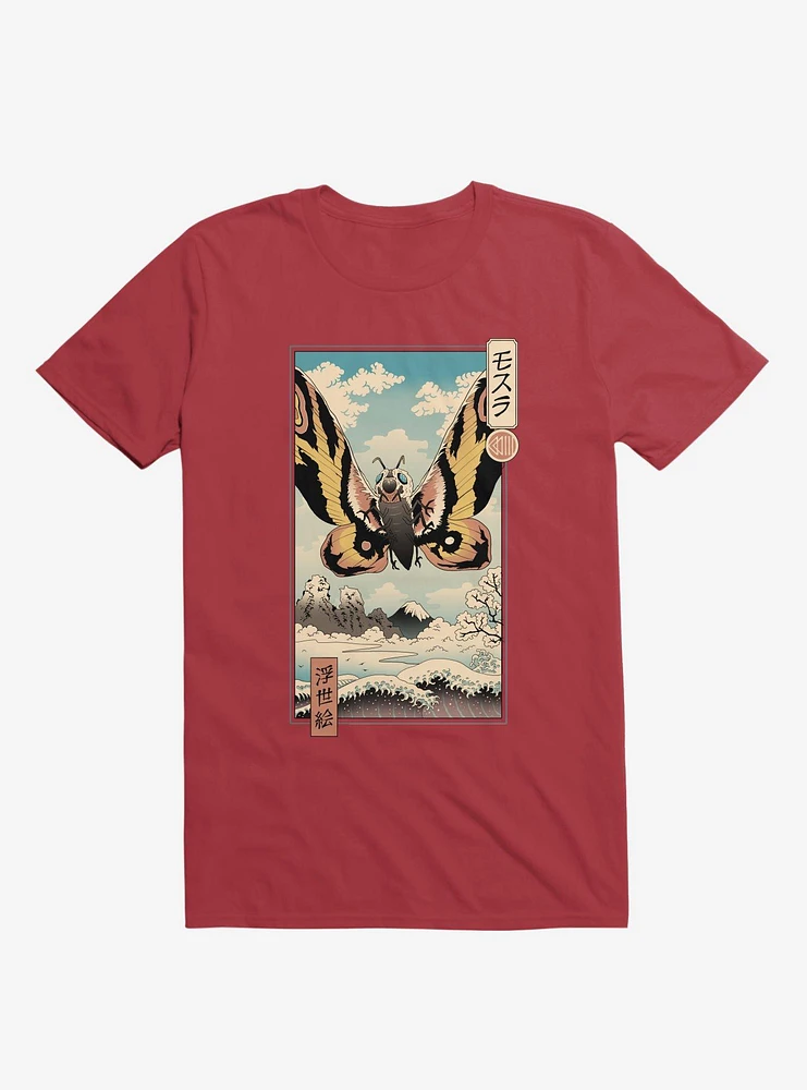 Ancient Moth Ukiyo-E Red T-Shirt