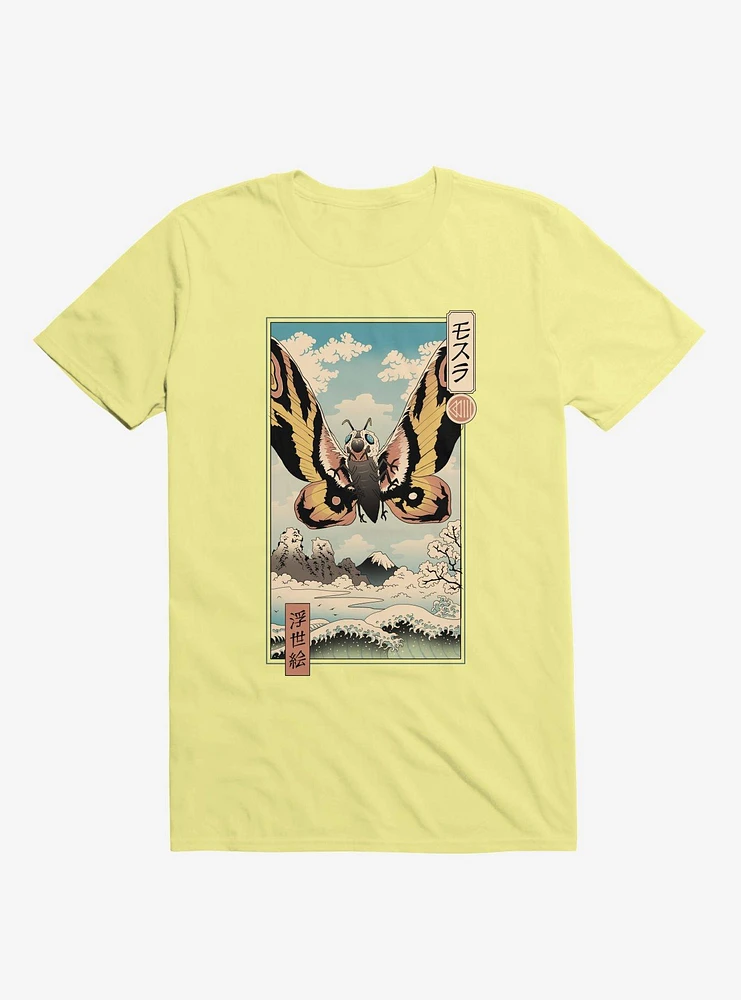 Ancient Moth Ukiyo-E Corn Silk Yellow T-Shirt