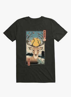 Spring Nara Deer Black T-Shirt