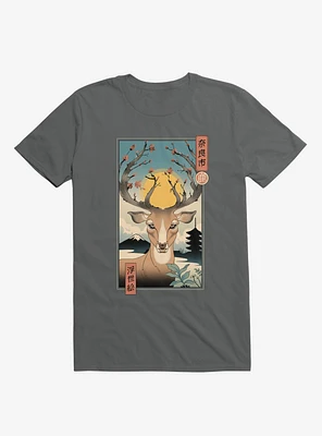 Spring Nara Deer Charcoal Grey T-Shirt