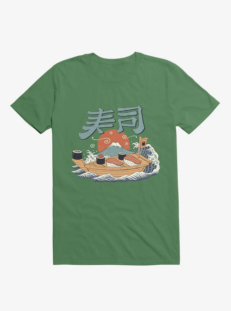 Sushi Pop Boat Kelly Green T-Shirt