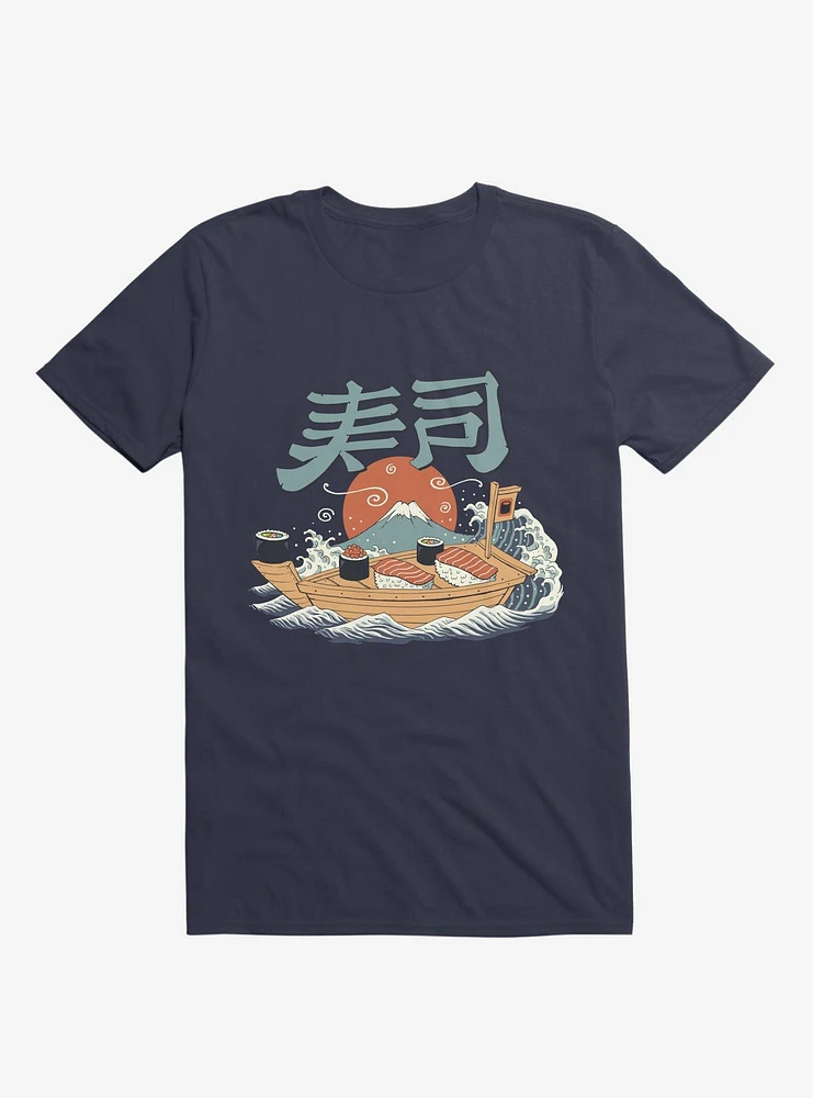 Sushi Pop Boat Navy Blue T-Shirt