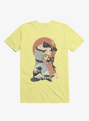 The Kiss Ukiyo-E Corn Silk Yellow T-Shirt