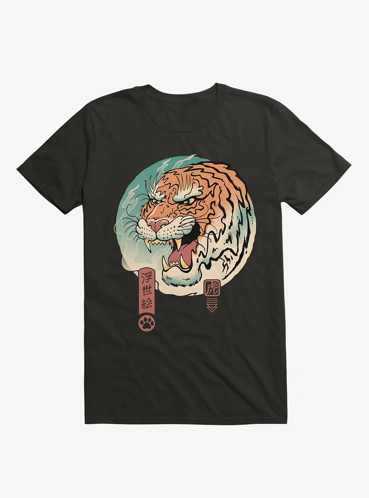 Tiger Ukiyo-E Black T-Shirt