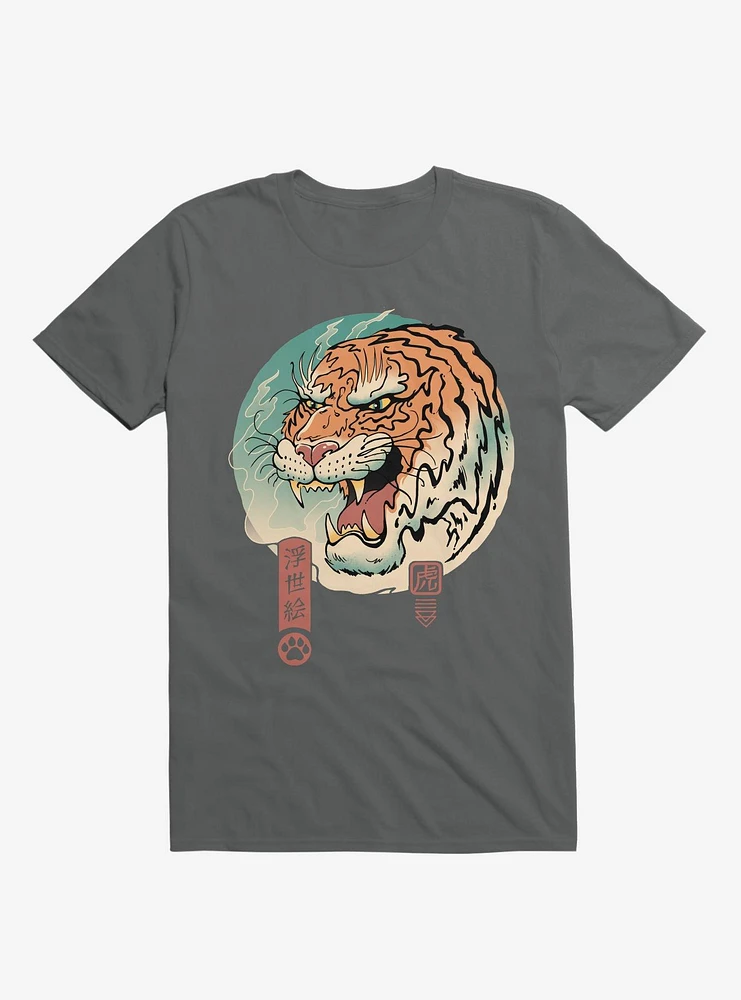 Tiger Ukiyo-E Charcoal Grey T-Shirt