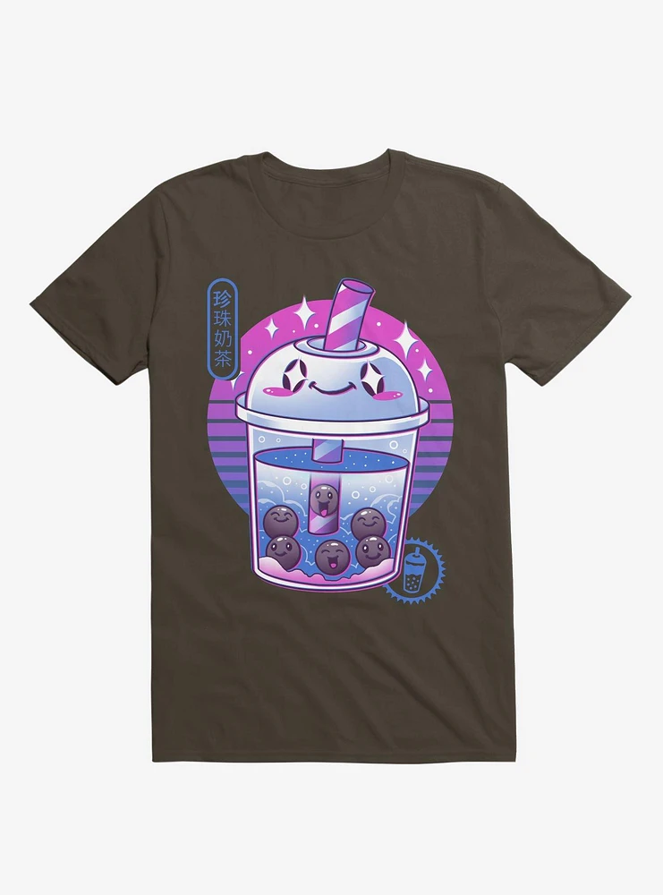 Boba Wave Tea Brown T-Shirt