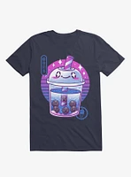 Boba Wave Tea Navy Blue T-Shirt