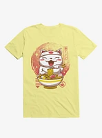 Neko Ramen Happy Cat Corn Silk Yellow T-Shirt