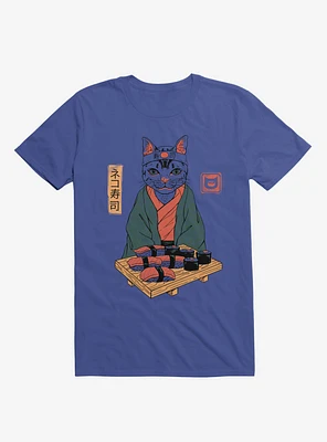 Neko Cat Sushi Bar Royal Blue T-Shirt