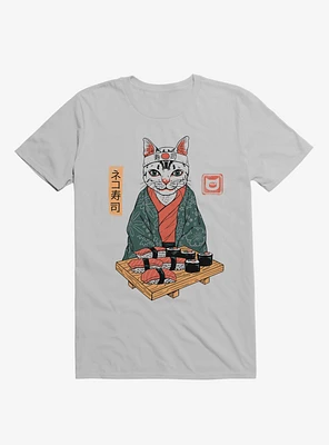 Neko Cat Sushi Bar Ice Grey T-Shirt