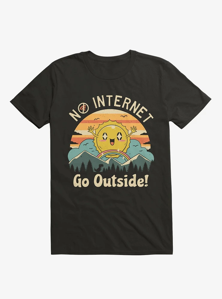 No Internet Vibes! Sunshine Black T-Shirt