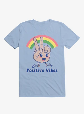 Positive Vibes Rainbow Light Blue T-Shirt