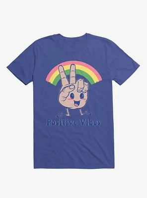 Positive Vibes Rainbow Royal Blue T-Shirt