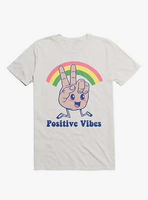 Positive Vibes Rainbow White T-Shirt