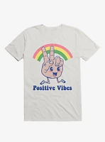 Positive Vibes Rainbow White T-Shirt