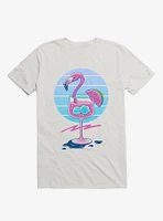 Tropical Chill Wave Flamingo Drink White T-Shirt