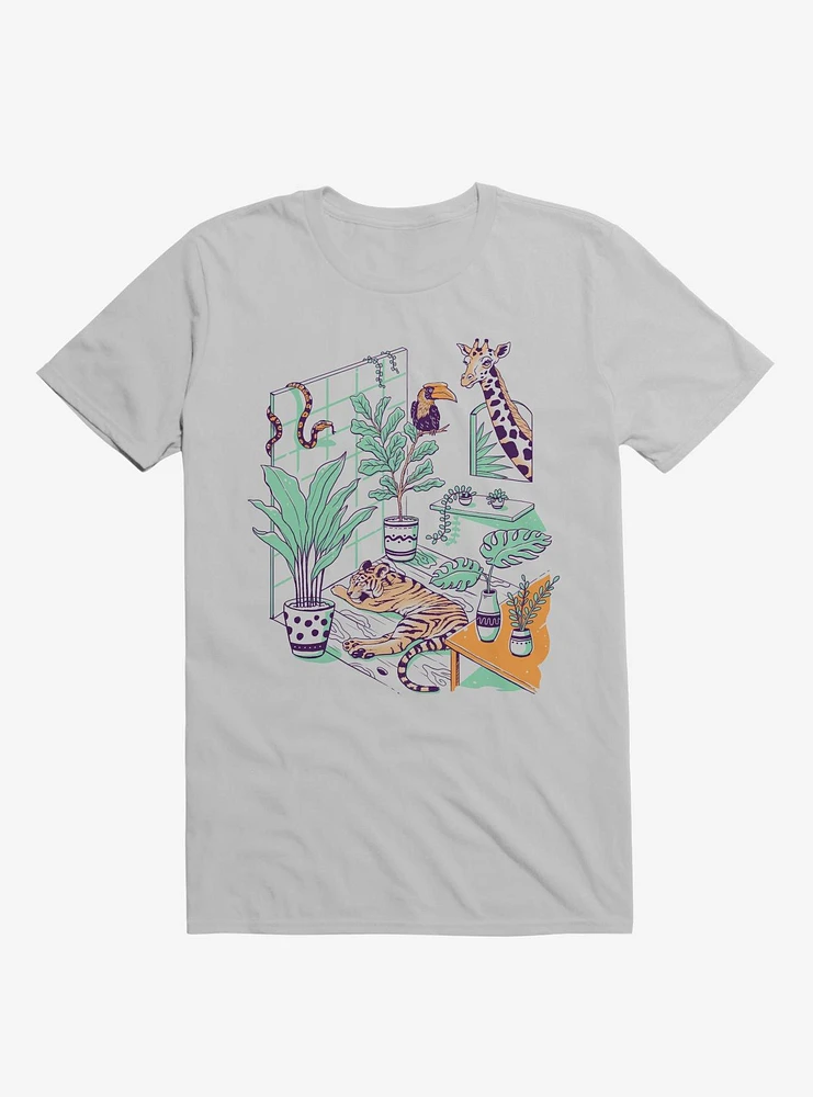 Urban Jungle Tiger Giraffe Ice Grey T-Shirt