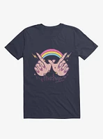 Rainbow Whatevs! Navy Blue T-Shirt