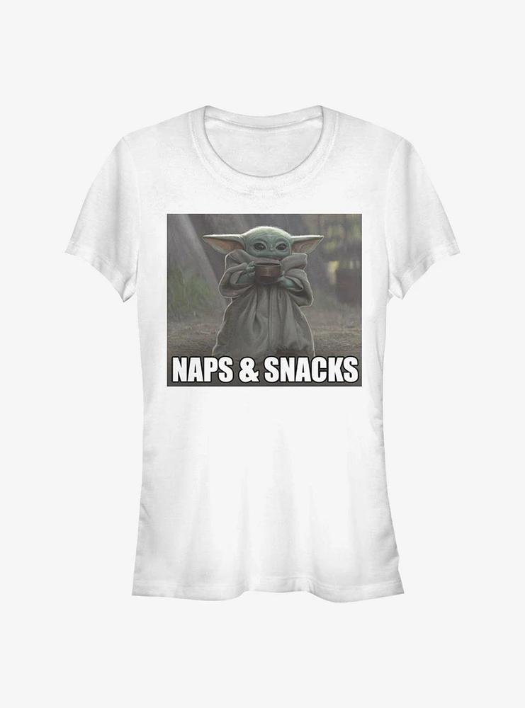 Star Wars The Mandalorian Naps And Snacks Child Girls T-Shirt