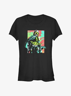 Star Wars The Mandalorian Neon Mando Girls T-Shirt