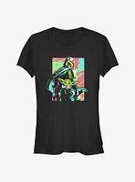 Star Wars The Mandalorian Neon Mando Girls T-Shirt