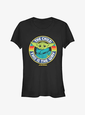 Rainbow Wars The Mandalorian Child Girls T-Shirt
