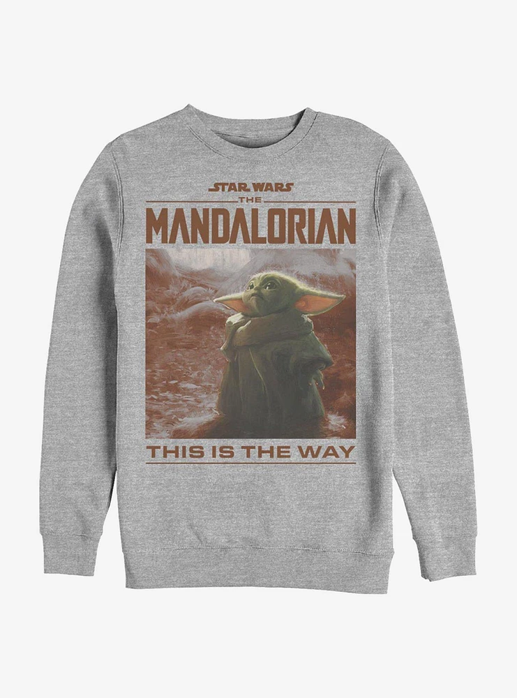 Star Wars The Mandalorian Child Render Art Crew Sweatshirt