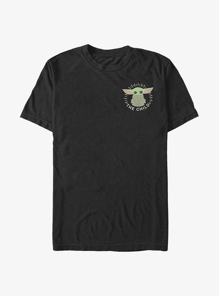 Star Wars The Mandalorian Child Cartoon Badge T-Shirt