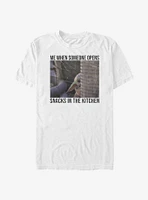 Star Wars The Mandalorian Child Meme Hears Snacks T-Shirt