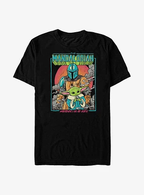 Star Wars The Mandalorian Wherever He Goes T-Shirt