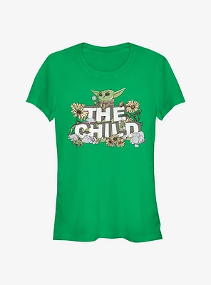 Star Wars The Mandalorian Vintage Flower Child Girls T-Shirt