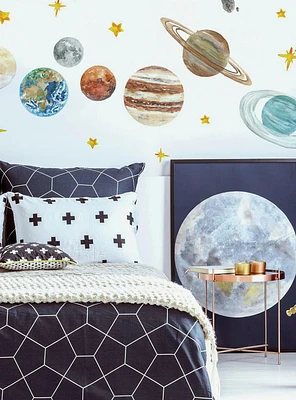 Watercolor Planets Peel And Stick Giant Wall Decals