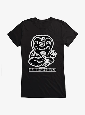 Cobra Kai Black And White Logo Hash Brown Girls T-Shirt
