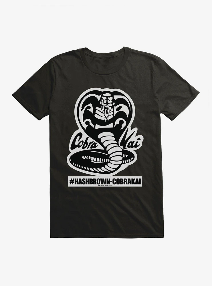 Cobra Kai Black And White Logo Hash Brown T-Shirt