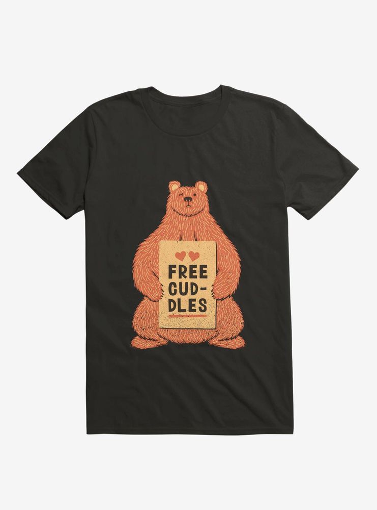 Cute Bear Free Cuddles Orange T-Shirt