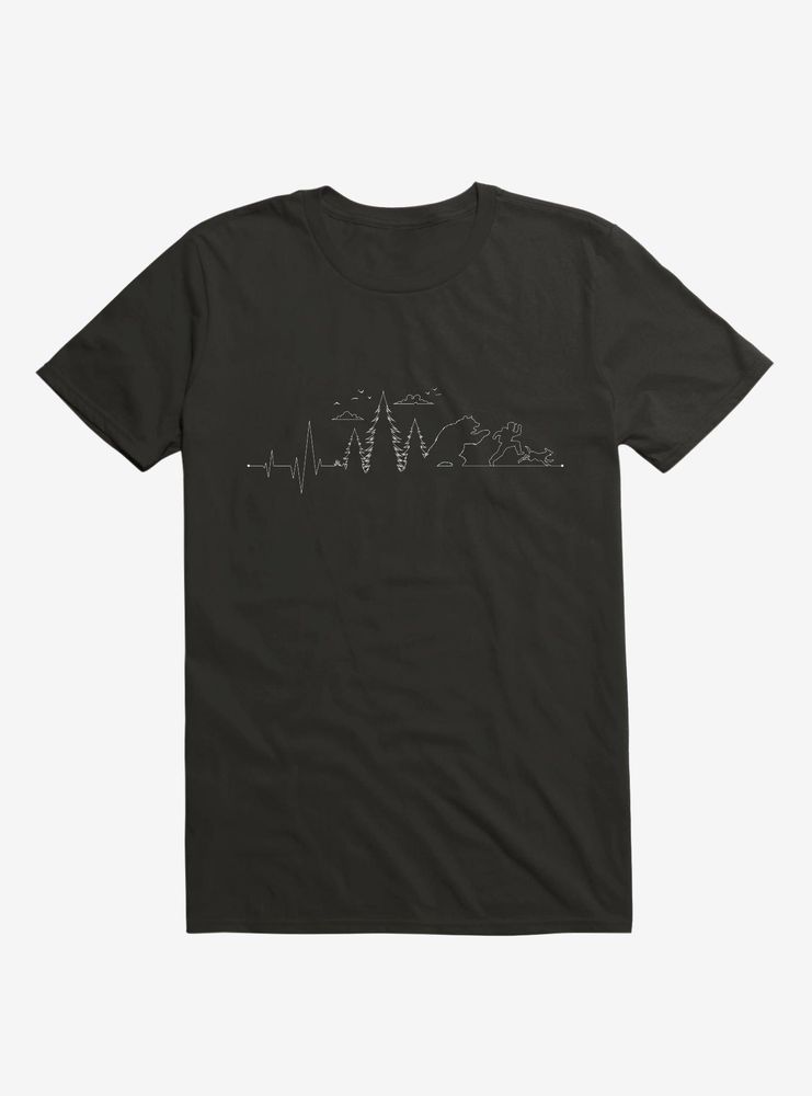 Hiking Heartbeat Running From A Bear Dog T-Shirt