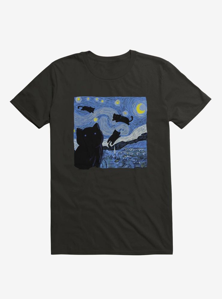 Tha Starry Cat Night T-Shirt
