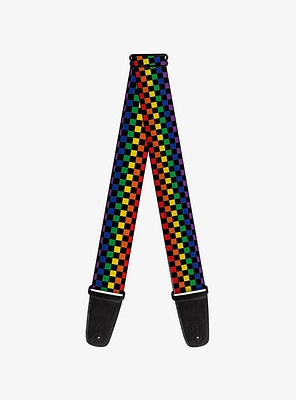 Checker Rainbow Guitar Strap