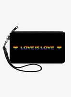 Love Is Love Heart Canvas Zip Clutch Wallet